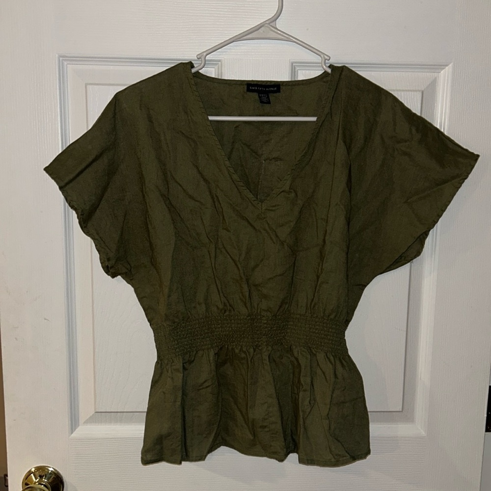 Saks Fifth Avenue Olive Green Top